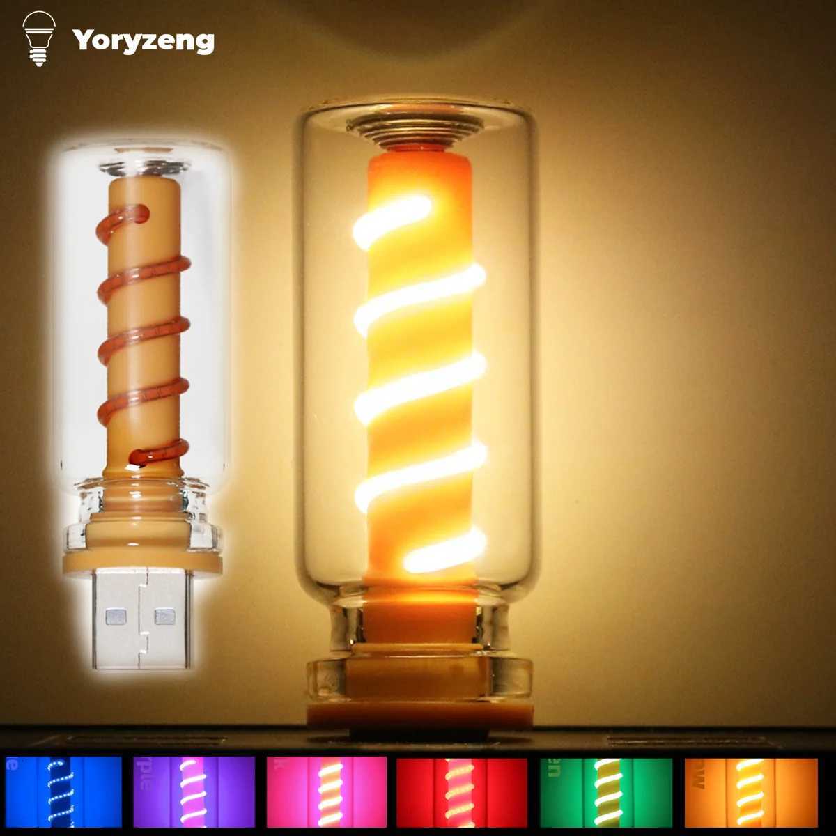 Touch Dimmable USB LED Filament Light Bulbs Touch Dimming Control Portable Night Lights Colorful For Home Bedroom Bar Decoration H260310