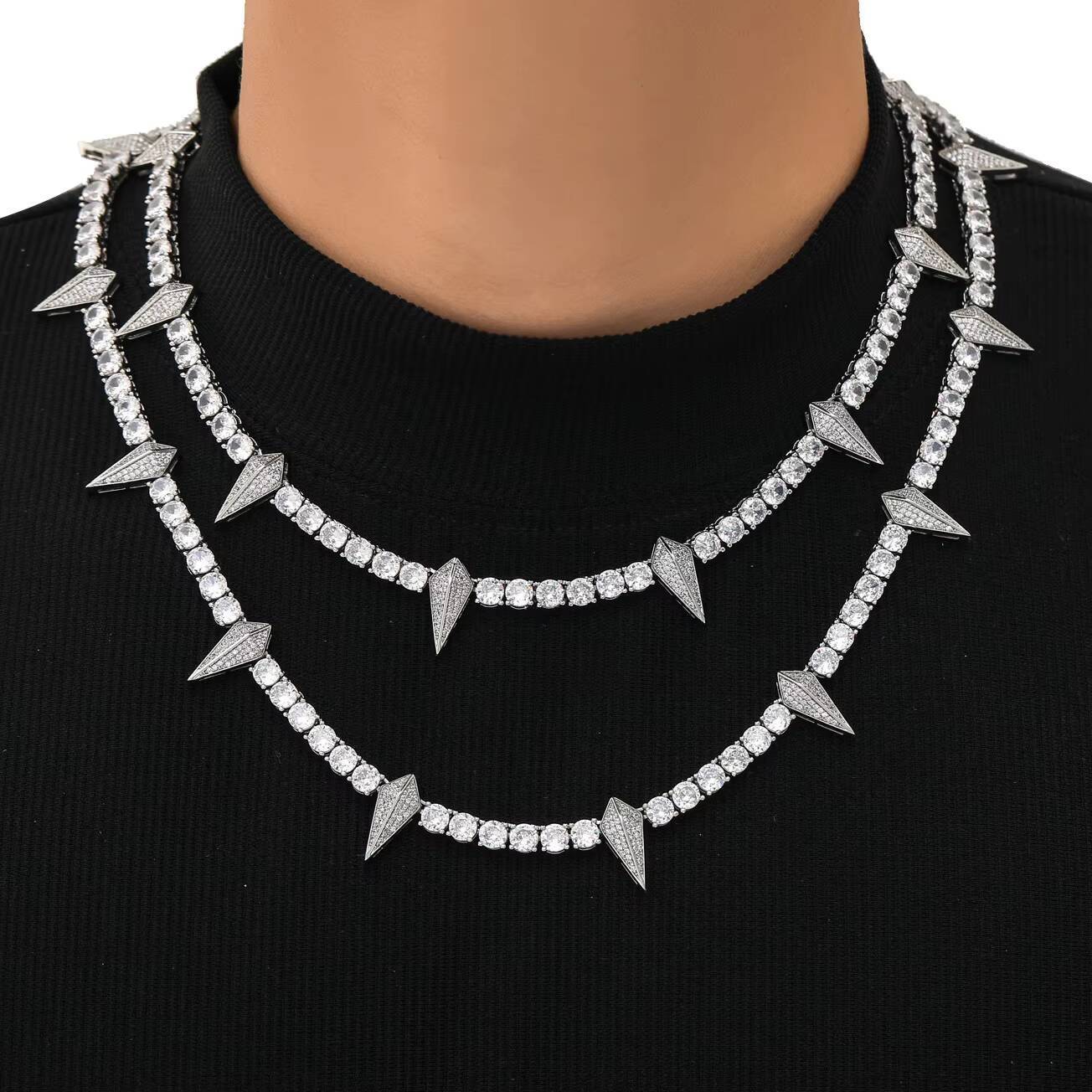 Hot Selling 5mm Moissanite Black Panther Choker Tennis Chain Fine Jewelry 925 Sterling Silver VVS Diamond Wakanda Necklace Men
