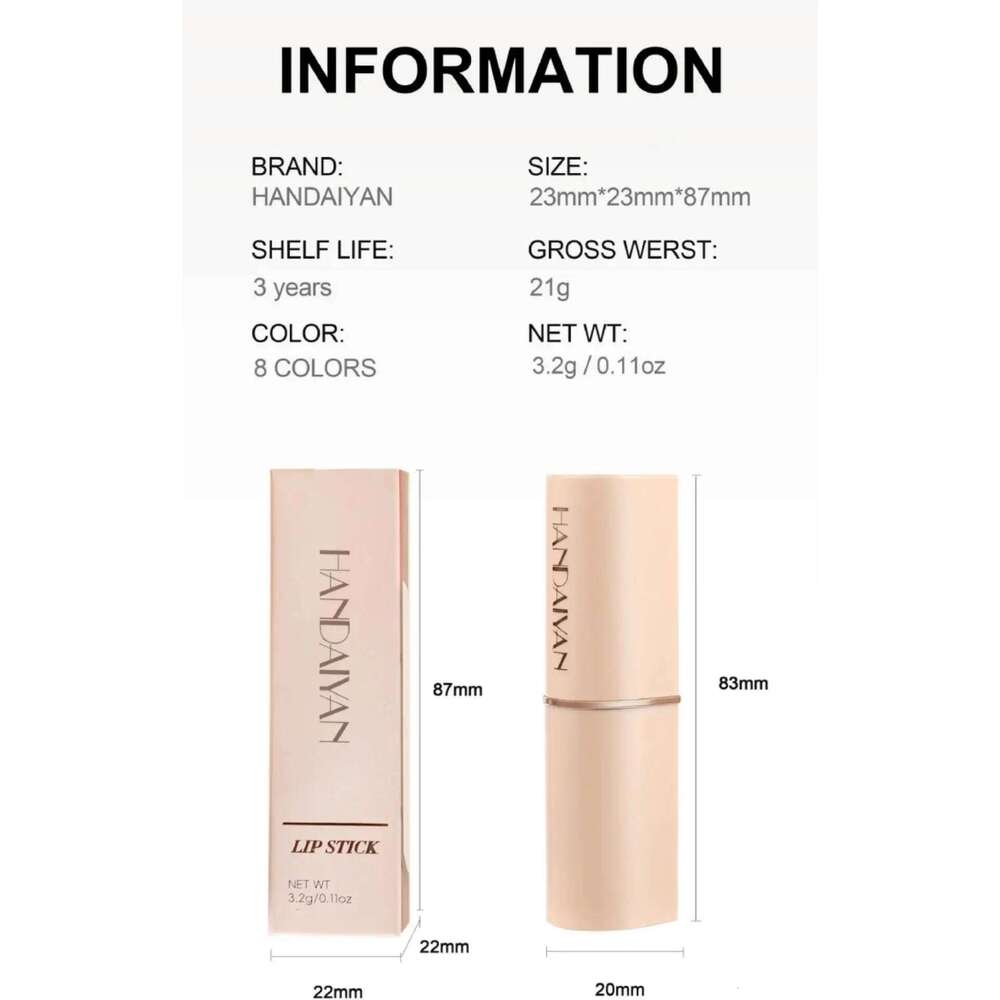 Matte Lipstick Waterproof Long Lasting 8 Colors Non Stick Velvet Texture Easy Apply Rose Red Deep Lip Makeup Z260310