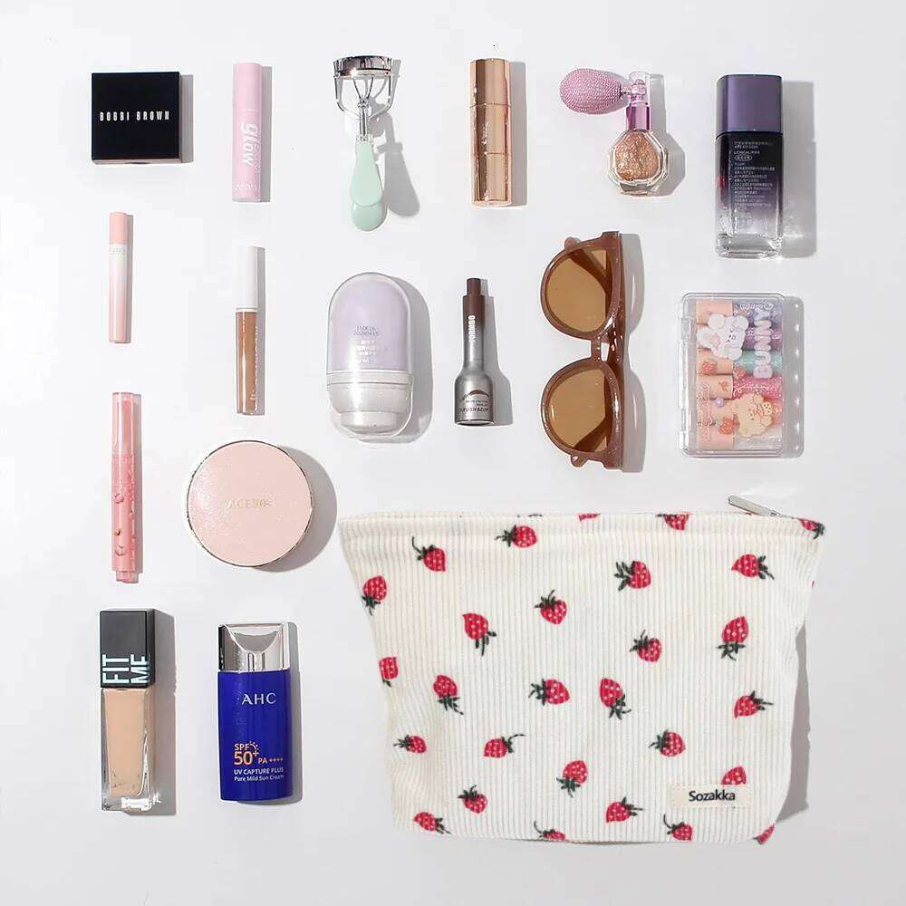 Makeup NEW SIMPLE corduroy SMALL PUT IN WASH BAG LARGE capacity women 's skincare storage bag A-DH XJ260310