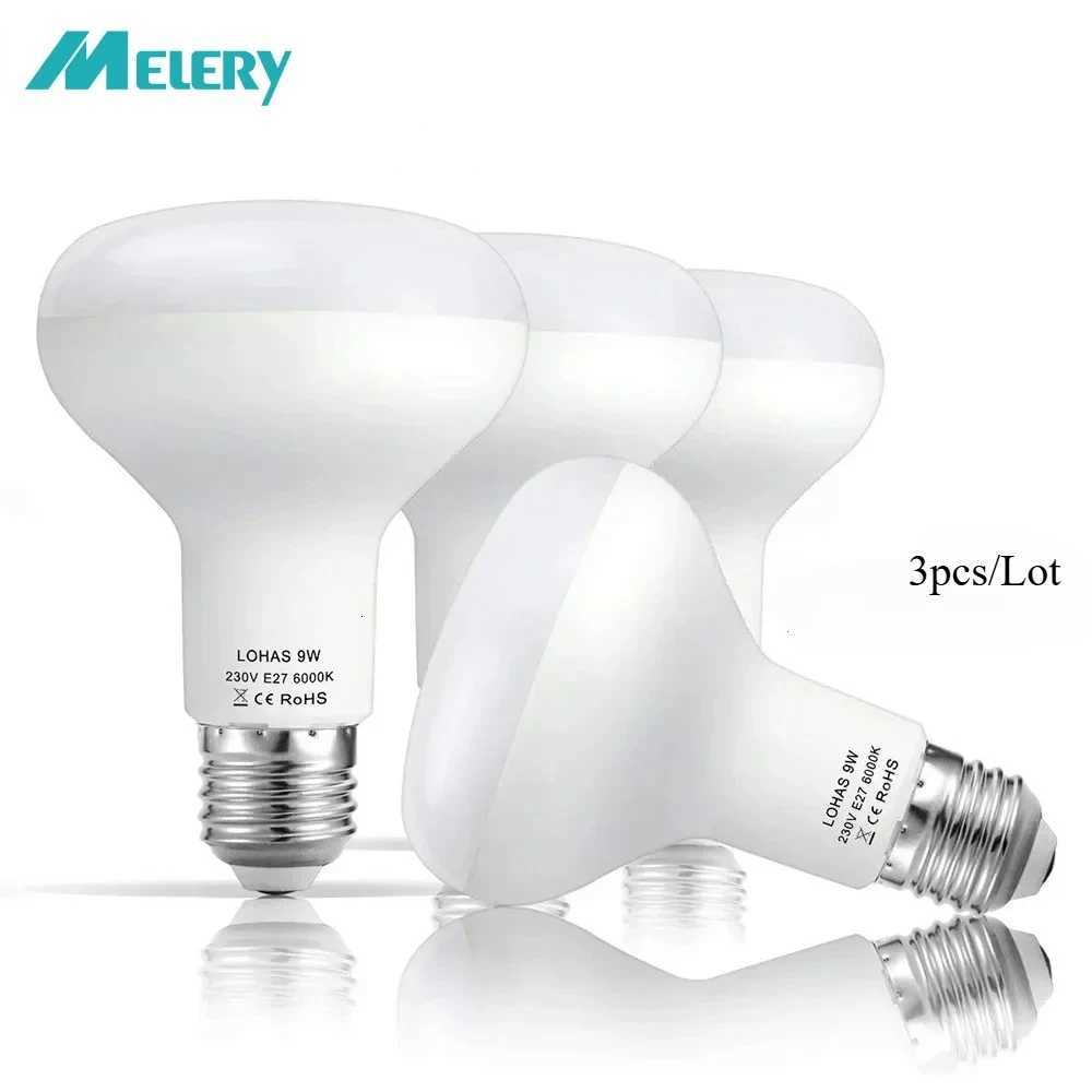 Melery E27 LED Light Bulb 9W Reflector Incandescent Indoor Outdoor Head Lamp 720lm Warm Cool White 3000K Home Bedroom 3PCS H260310