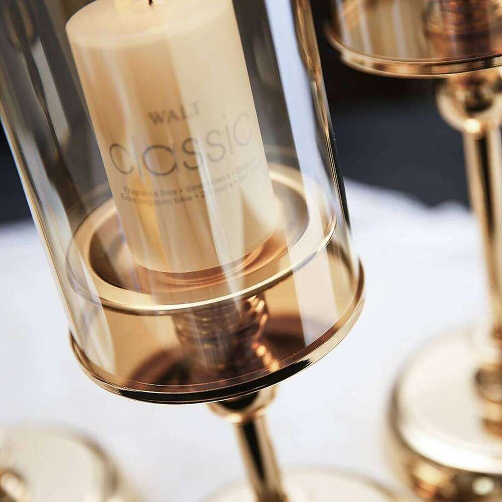 Windproof Clear Glass Candle Holder for - Thick Transparent Desktop Candlestick, Outdoor Dining Table Decor H260310