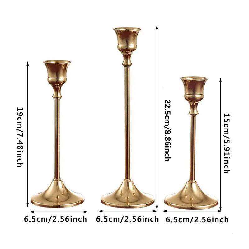 1/3Pcs/Set European Style Metal Holders Fashion Wedding Table Candle Stand Exquisite Candlestick Christmas H260310