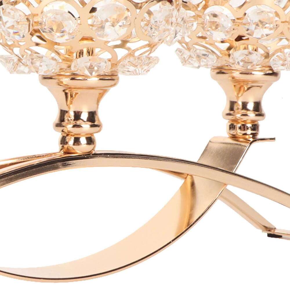 Crystal 3 Heads Windproof European Style Stable Durable Gold Candle Holder for Wedding Party New Year H260310