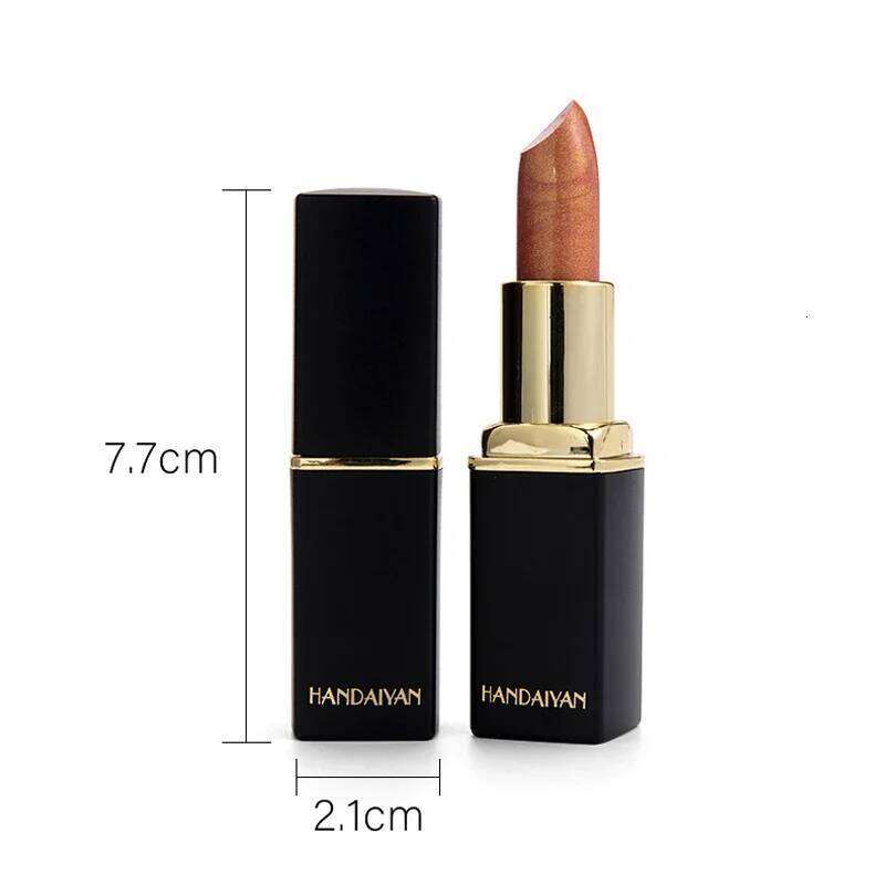 Handaiyan Waterproof Nude Glitter Lipstick Makeup Long Lasting Velvet Red Mermaid Sexy Shimmer Matte Lip Stick Cosmetic Beauty Z260310