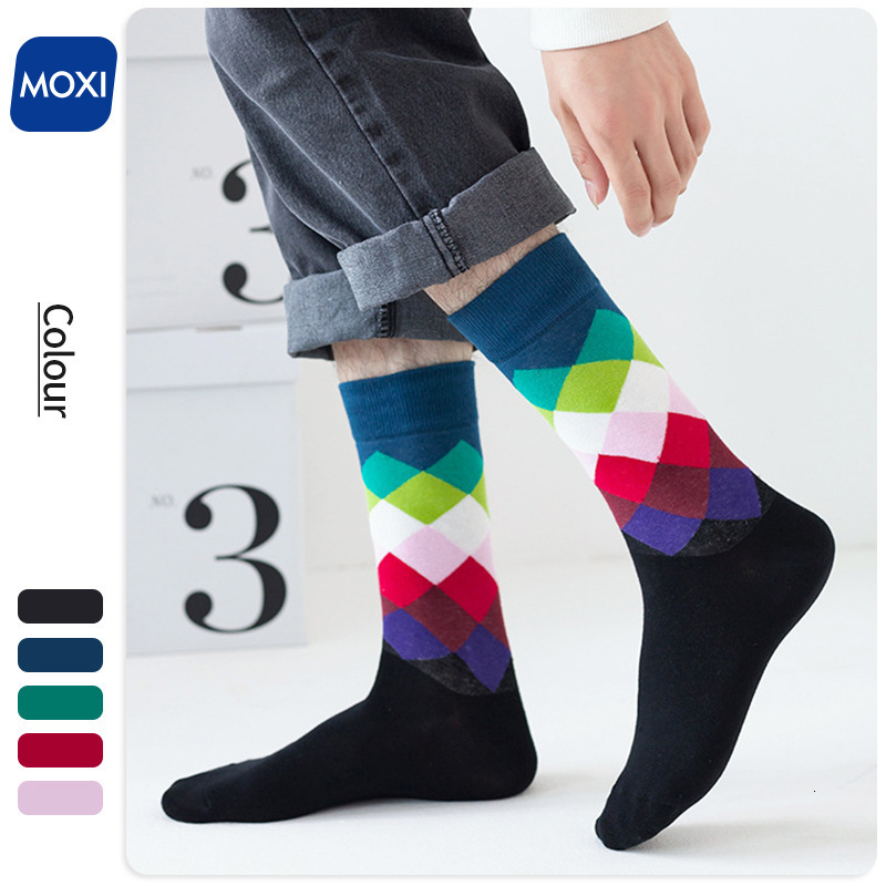 Ins Style MidCalf Socks for Women with Diamond Pattern Fashionable Trendy Unisex Mens Socks y250915
