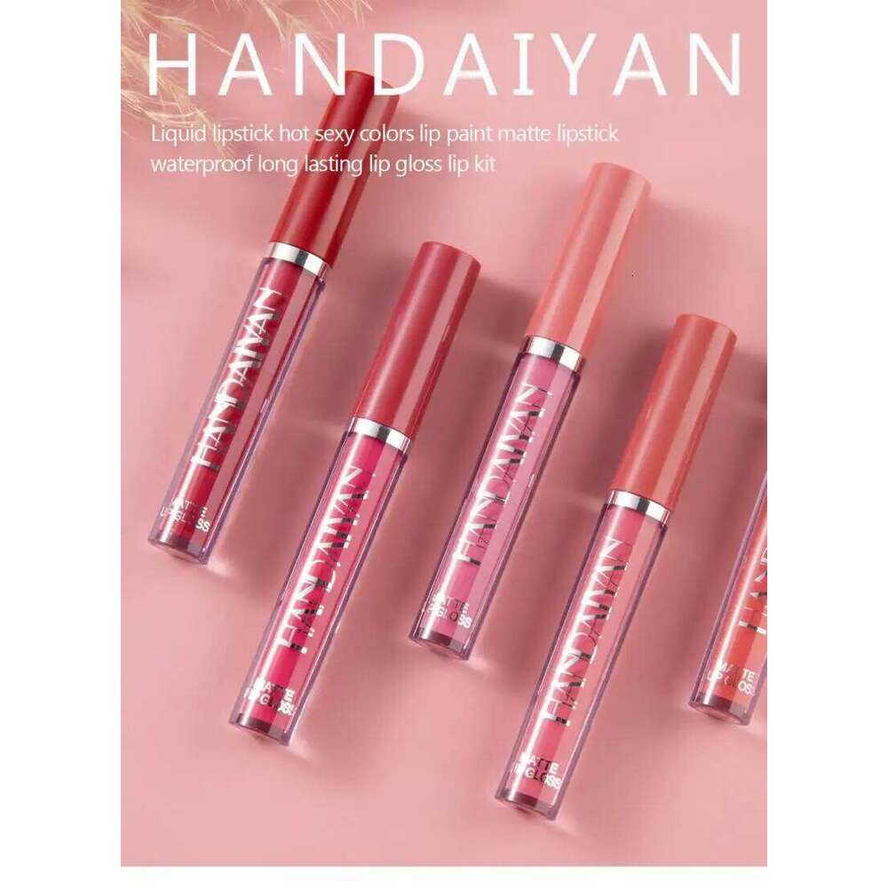 HANDAIYAN Matte Liquid Lipstick Velvet Pigments Gloss Waterproof Moisturizer Nonstick Cup Lip Tint Beauty Cosmetics TSLM1 Z260310