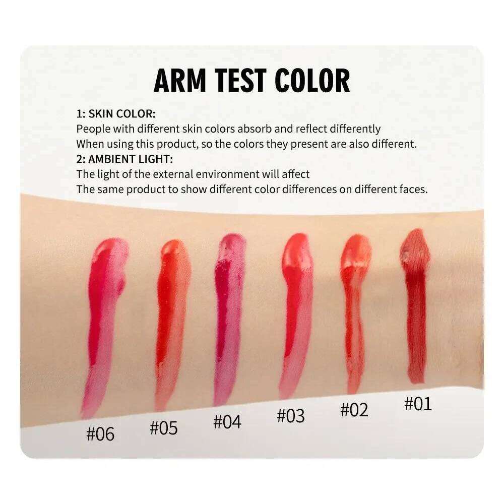 New 6 Color/Sets Velvet Liquid Lipstick Tint Glaze,Plumps/Nourishes Lips,Non-Sticky Nourishing Lipsticks Lip Gloss Skin Care Z260310