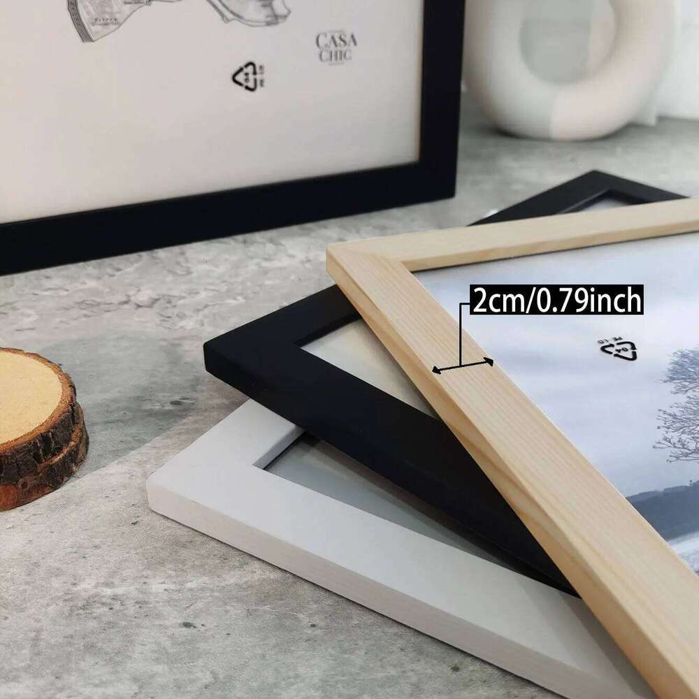 3Pcs Natural Pine Wood Photo Frames For Picture Wall or Tabletops Decor 10X15 15X20 25X25cm A4 Pictures Frame Commemorative Gift H260310 - view 5