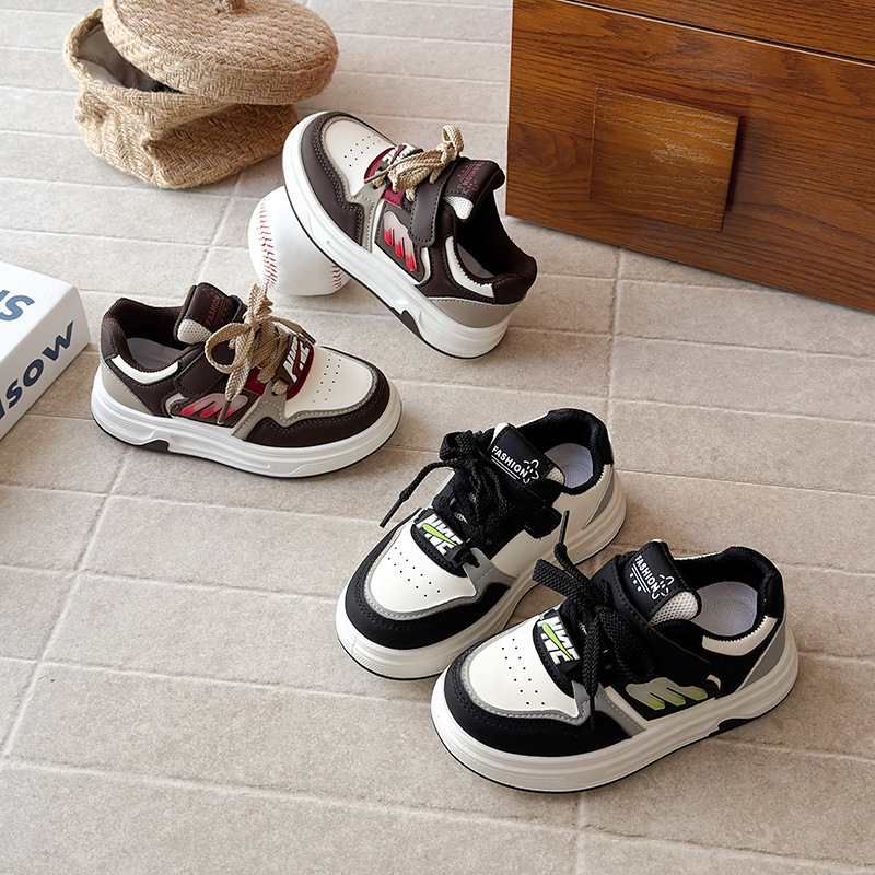 Free shipping Kids Shoes Boy Sneakers Girl Toddler Fashionable children's shoes Black Baby Skateboard Athletic Outdoor Sports Trainers Children y