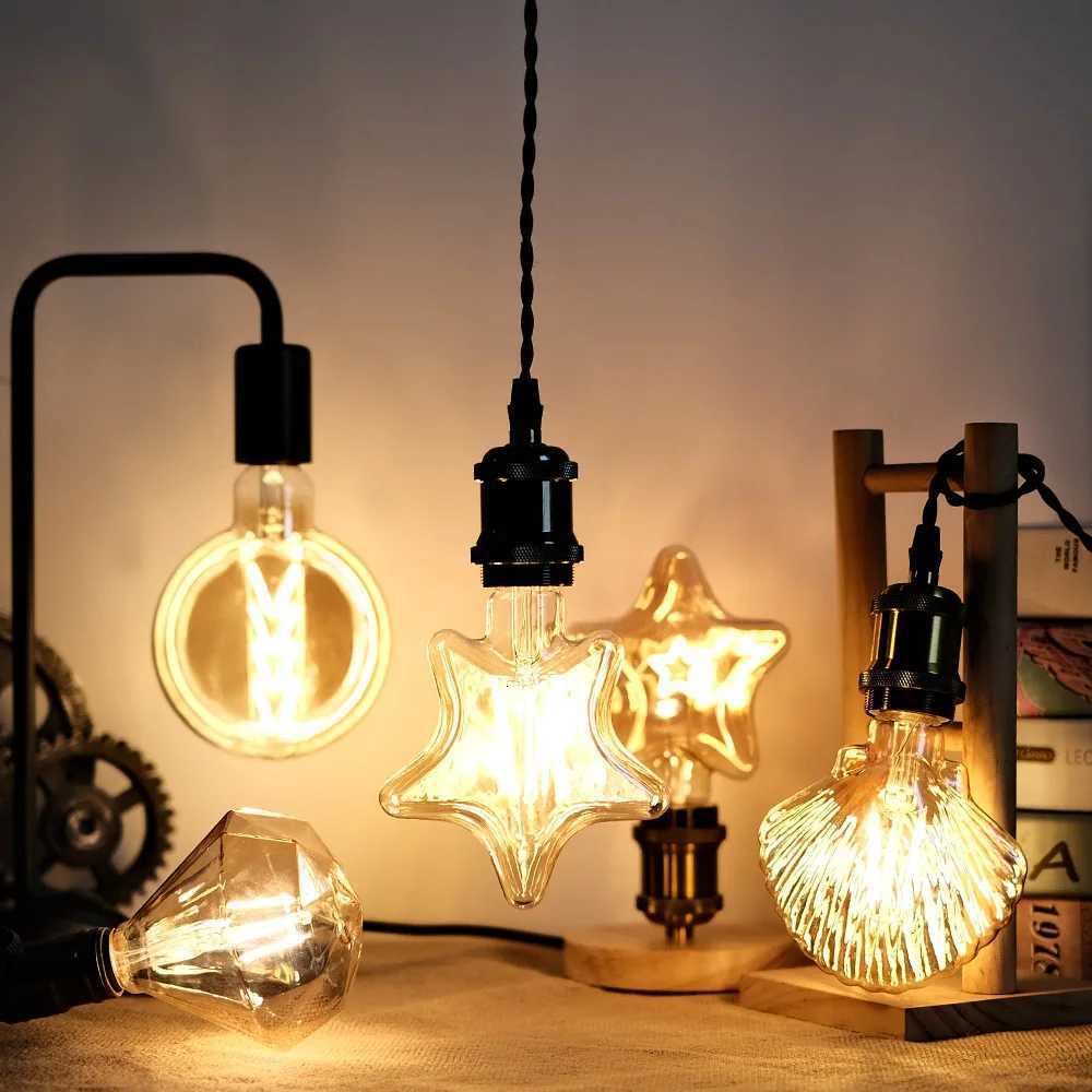 1PC Edison Retro LED Bulb E27 Antique LED Filament Lamp 4W Decorative Bulb Amber Glass Antique Lamp 2700K NON Dimmable H260310