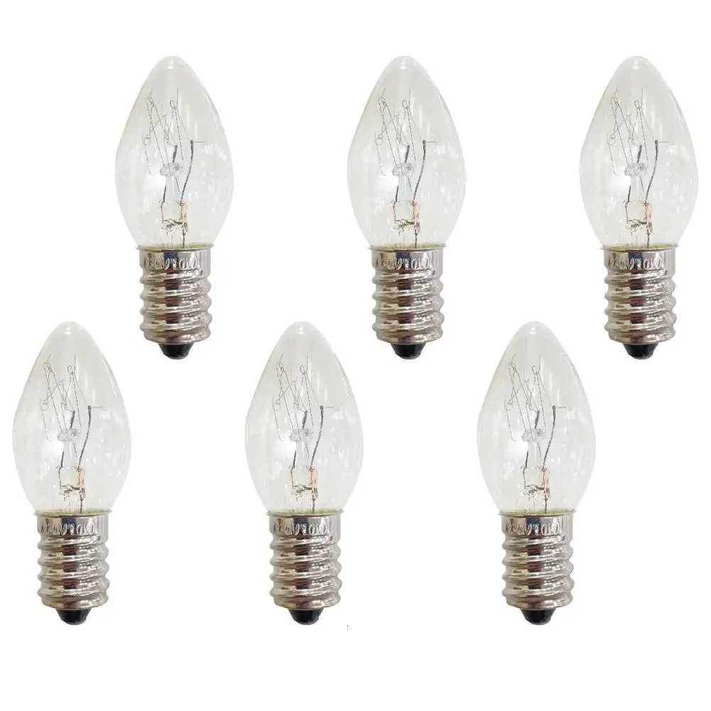 6Pcs/set E14 Light Bulb 220V 10W 100LM 2700K Transparent Warm Color C7 Incandescent Tungsten Night Lamp Bulb Dropship H260310
