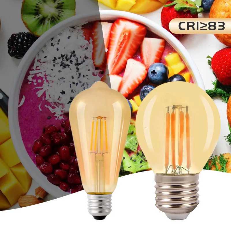Edison Light Bulb T45 ST64 G80 G95 G125 4W 6W 8W 220V 110V Filament LED Bulb Retro E27 Warm Yellow Living Room and Bedroom Light H260310