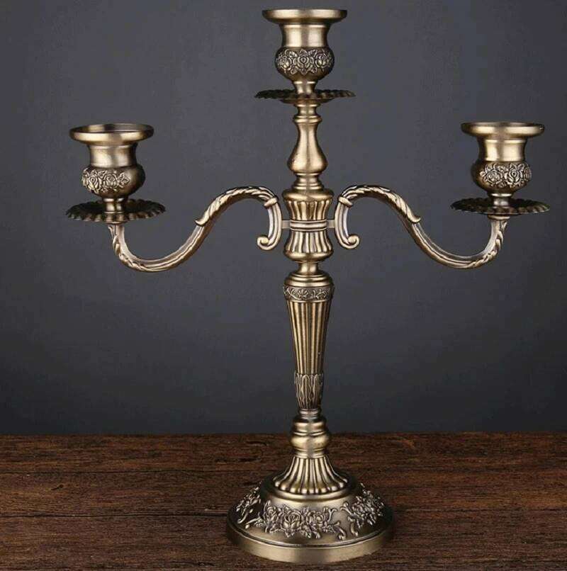 New Bronze Candelabra Metal 5-arms/3 arms Candle Holders Wedding Decoration sticks Event Stand Table Centerpiece H260310