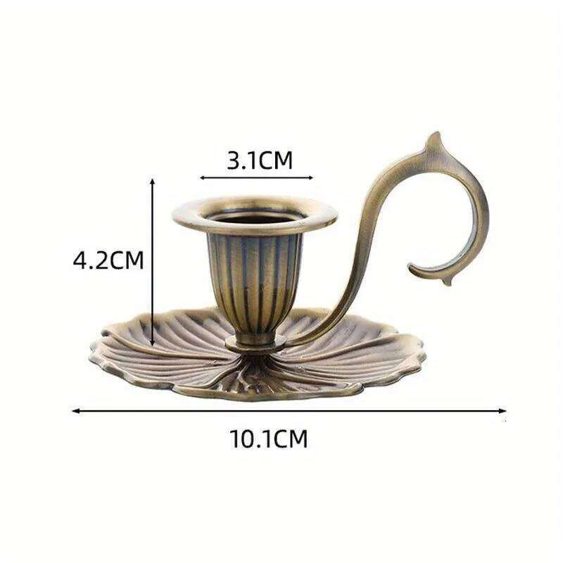 1PC European Style Candlestick Valentines Day Handheld Candle Holders Retro Single Head Candlelight Stand Taper Holder H260310
