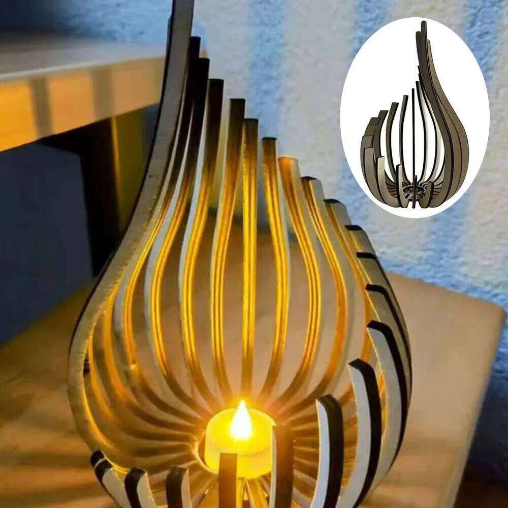 Wooden Tea Light Holder Elegant Modern Minimalist Candleholder For Yoga-Studio H260310