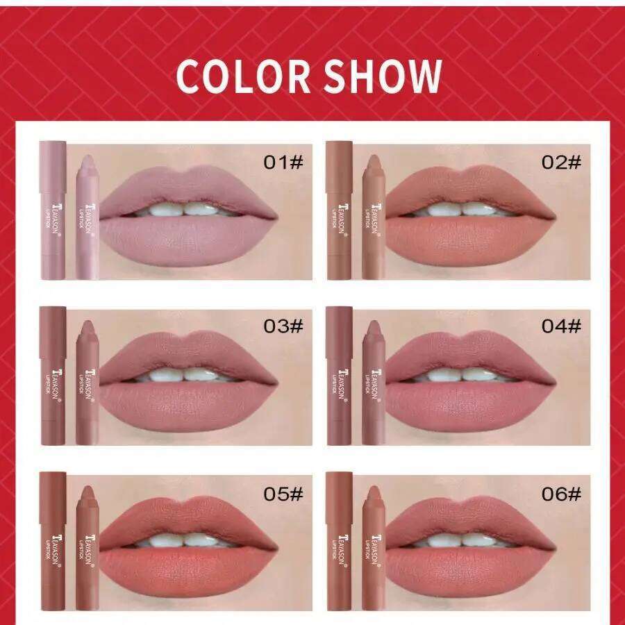 Matte velvet fade, does not stick to cup moisturizing pen nude earth red lipstick p Z260310