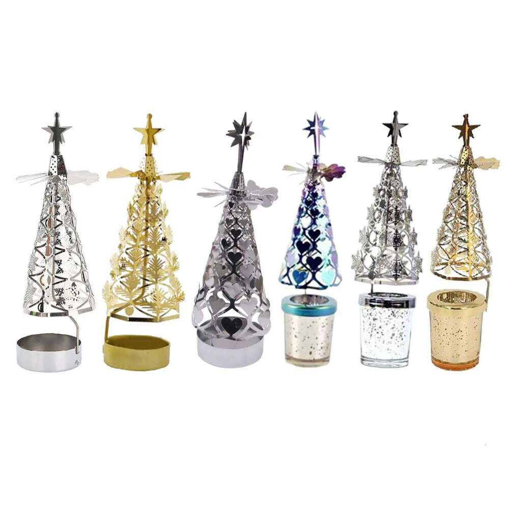 Metal Tealight Holder Spinner Rotating Turning Candle Stick H260310