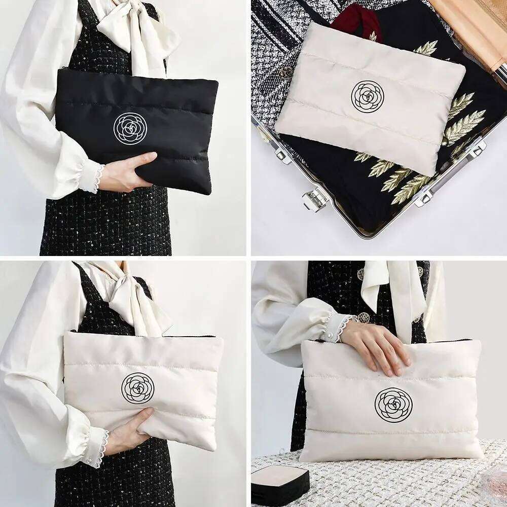 Portable Cotton Floral Makeup New Quilted Large capacity Cosmetic Storage Solid Color Travel Toiletry Bag XJ260310