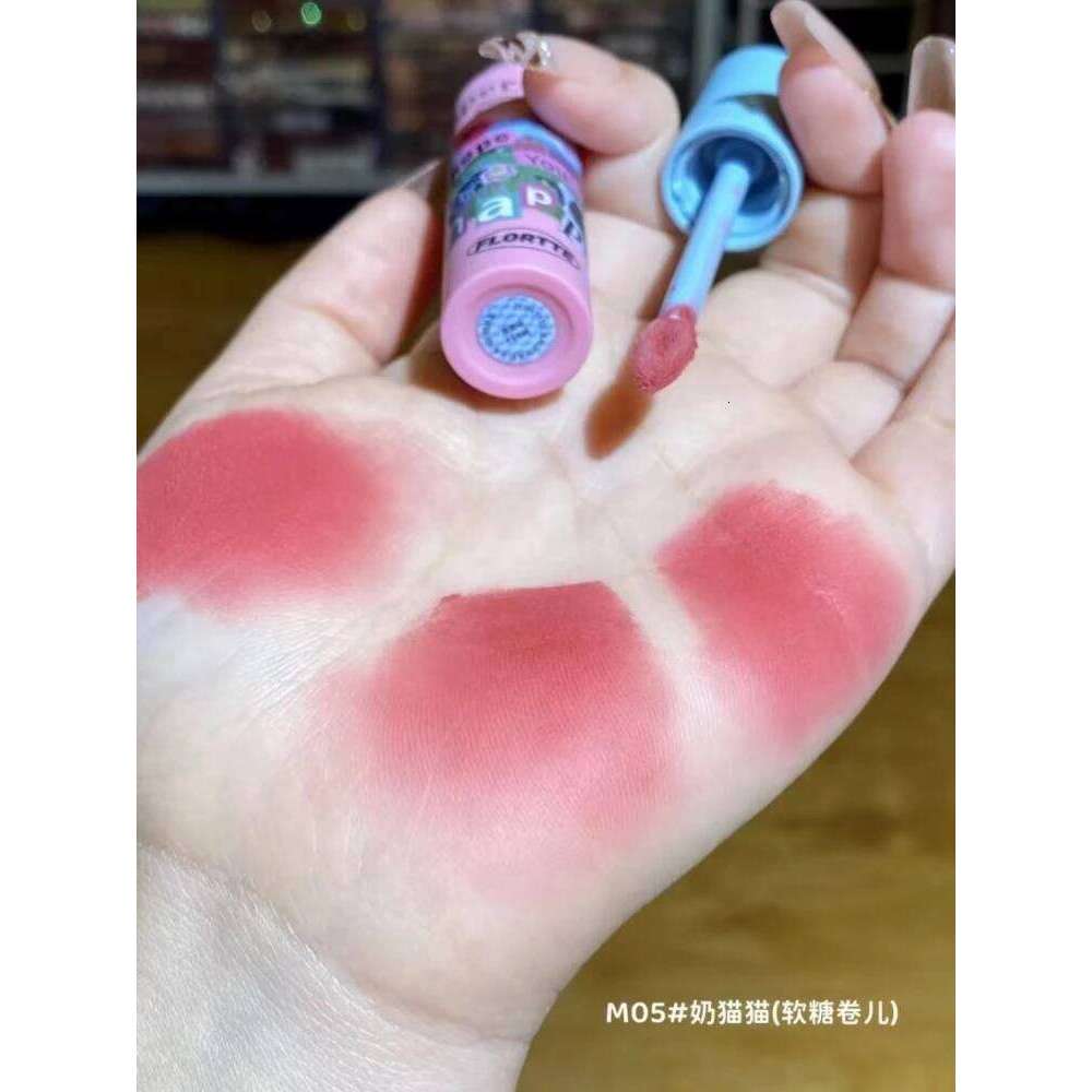 Flortte Cat Lipstick Paste Matte Cream Balm Soft Mud Lip Stick Milk Pastry Series Waterproof Longlasting Baby Pink Lacquer Z260310
