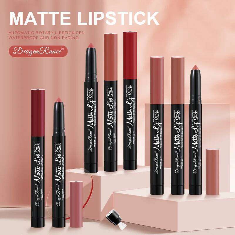 Matte Women's Pen Lipstick Bean Paste Rose Automatic Pencil sharpener Lip Liner Z260310