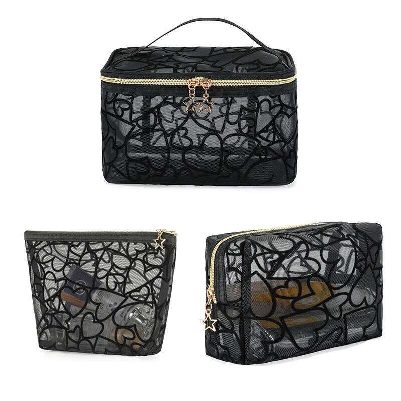 Love style storage hand-held bag, can be classified, mesh makeup bag XJ260310