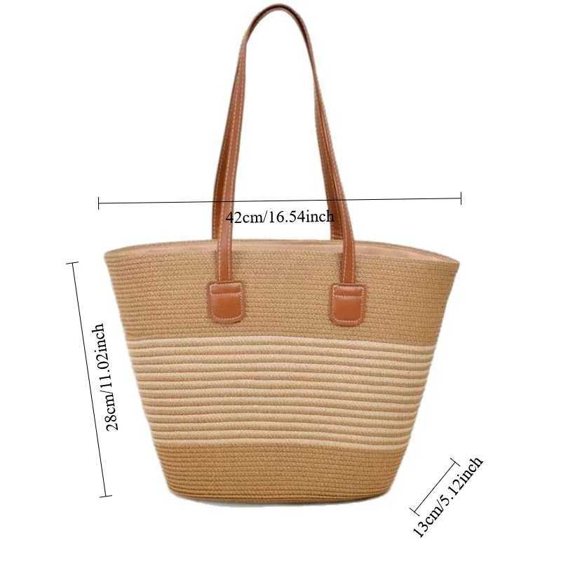Womens Large Capacity Shoulder Bag Summer Straw Woven Basket Handbag Fashion Female Designer Beach Bag Bali Shopper Tote H260310111
