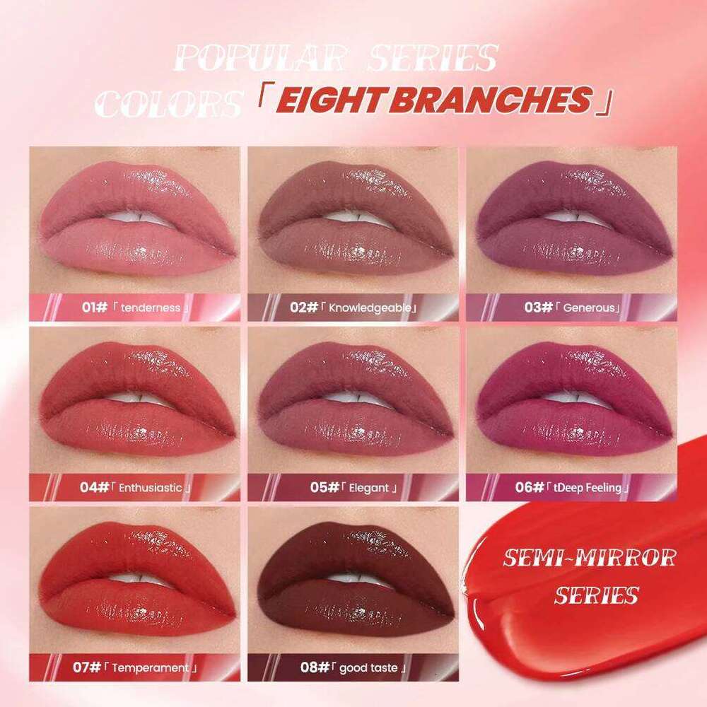 QIBEST Watery Glaze Moisturizing Long Lasting Sexy Red Liquid Lipstick Mirror Glossy Lip Gloss Tint Cosmetic For Women Z260310