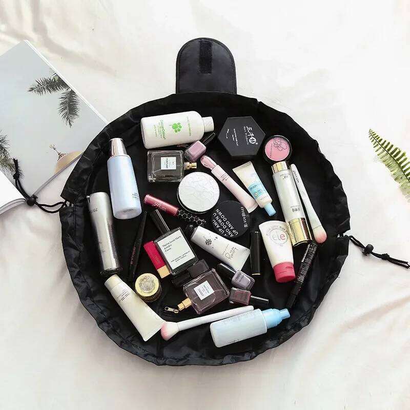 Lazy Drawstring Cosmetic Women Magic Pouch Makeup Bag Portable Travel Organizers Folding Storage Bags XJ260310