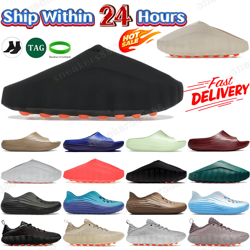 Desginer Mind 001 002 ReactX Rejuven8 Slide Slides Slippers Soft Rubber Tech Comfortable Sandals Black Red Bone Light Smoke Grey Men Women Summer Shoes Size: 35-47