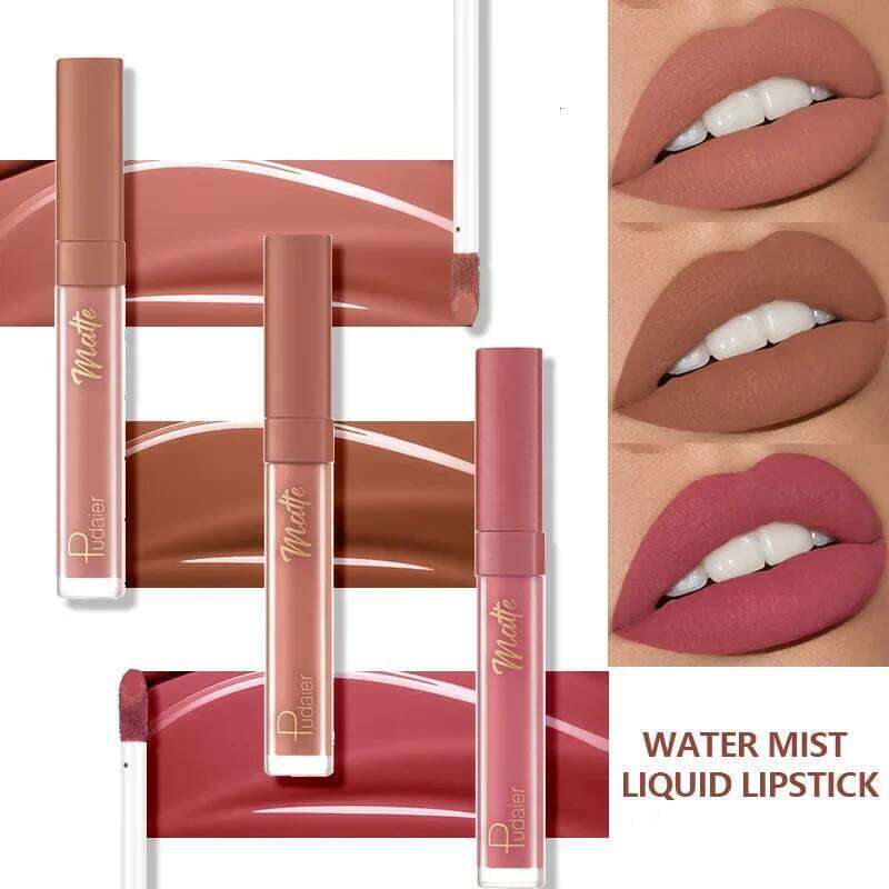High Quality NEW 24 Hour Matte Lipstick Velvet Mist Clay Not Dry Cream Makeup 12 Color Nude Lip Stick Waterpoof Cosmetic Z260310