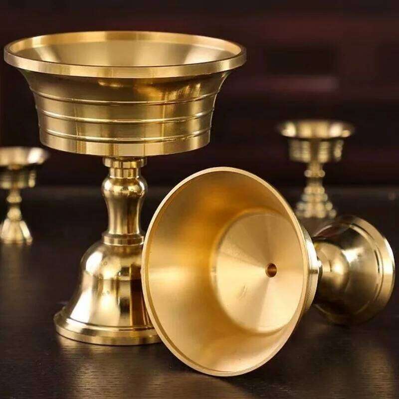 Tibetan Candlestick,Multi-Size Buddhism Bronze Candle Cup Polishing Auspicious Altars Holy Lamp Holder,Buddhist Items Handicraft H260310