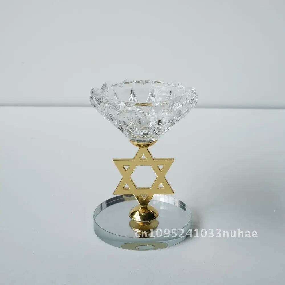 Classic Crystal Alloy Star High and Low Candlestick Ornaments H260310