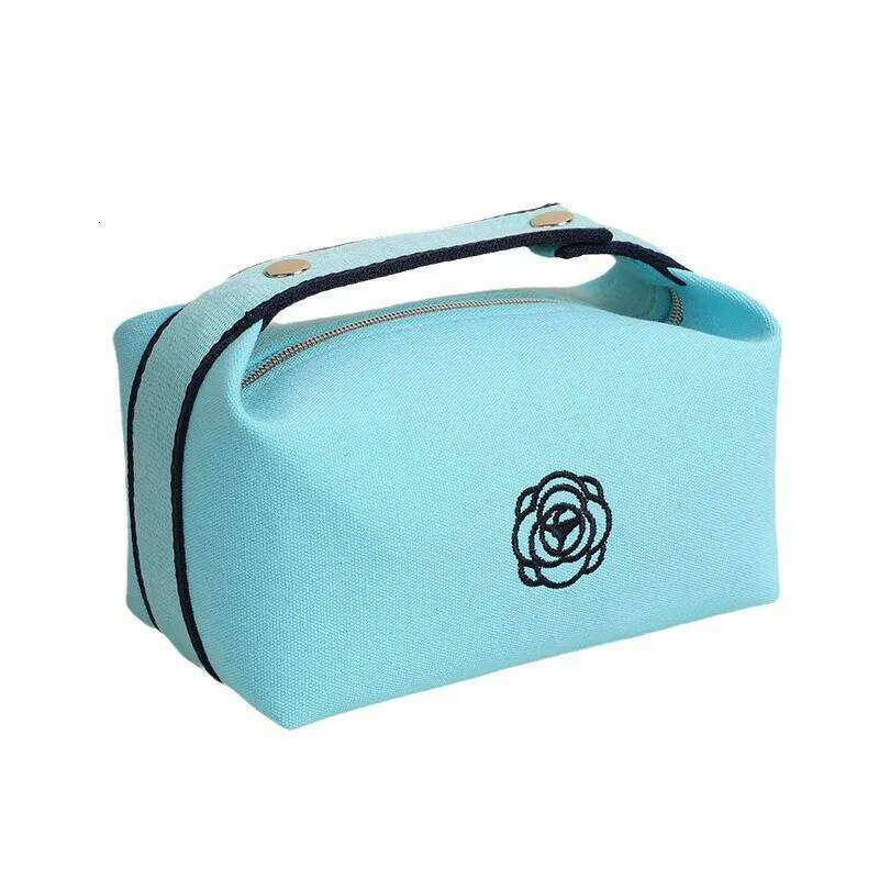 Women's canvas portable makeup luxury flower storage cosmetic organizer travel essential toiletry bag XJ260310