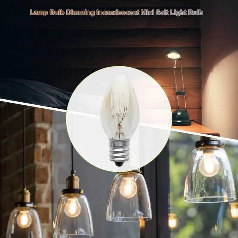 E12 Light Bulb 220V 10W Transparent Warm Color C7 Incandescent Tungsten Night Lamp Bulb Edison Retro Candle Light Blubs H260310