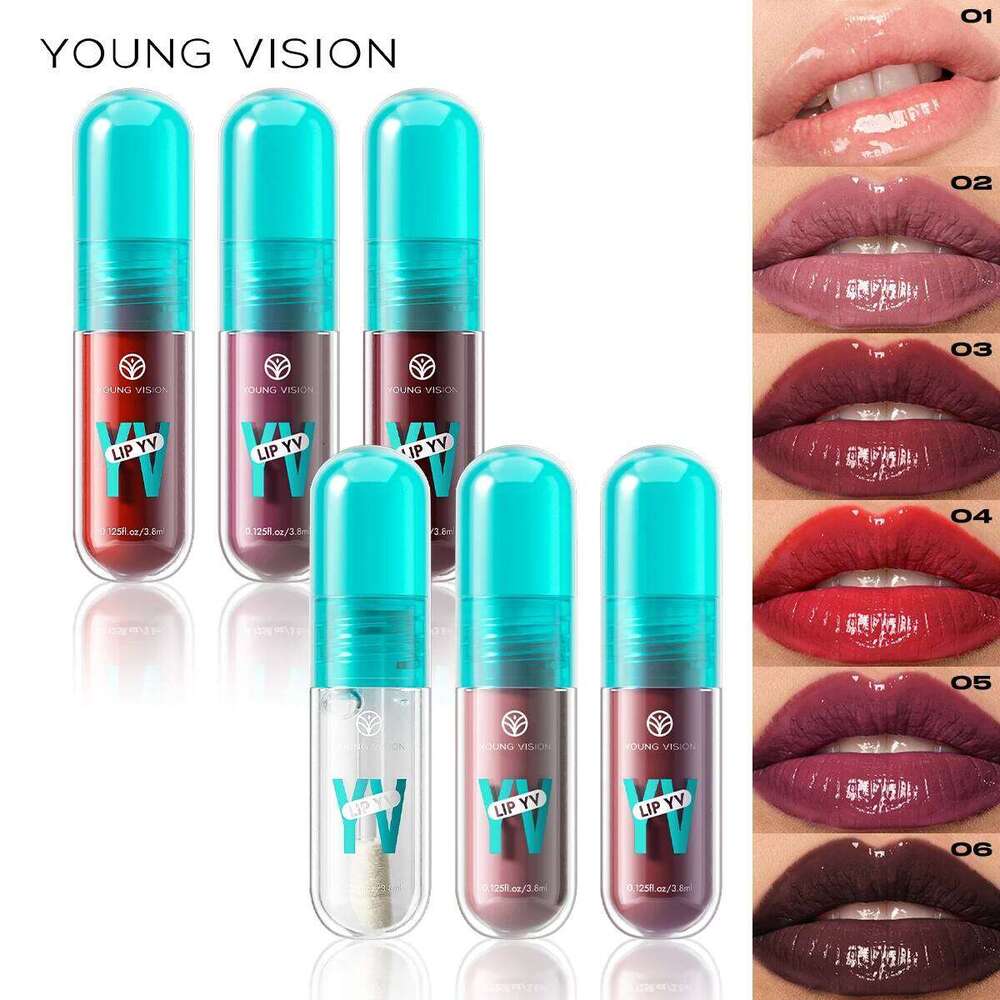 YOUNG VISION 6-Color Avocado Nourishing Glaze: Long-lasting, Vibrant Color, Lightweight and Non-Sticky Lip Gloss. Z260310