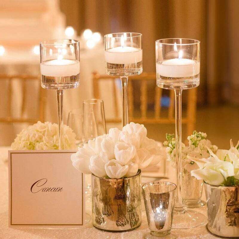 Portable Glass Bar Cup Tea Light Holders Home Table Candle Holder For Party Living Room Wedding Decoration H260310