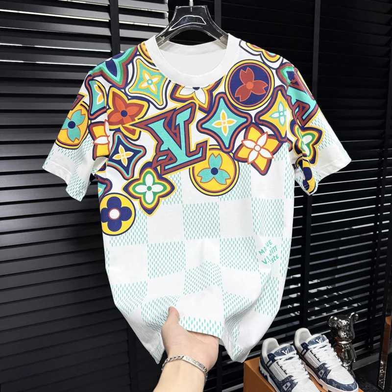 2026 New Style Mens Casual Trendy Fashion Short-Sleeved T-Shirt Classic Round-neck T-Shirt Colorful Print Letters Summer ShirtT260310