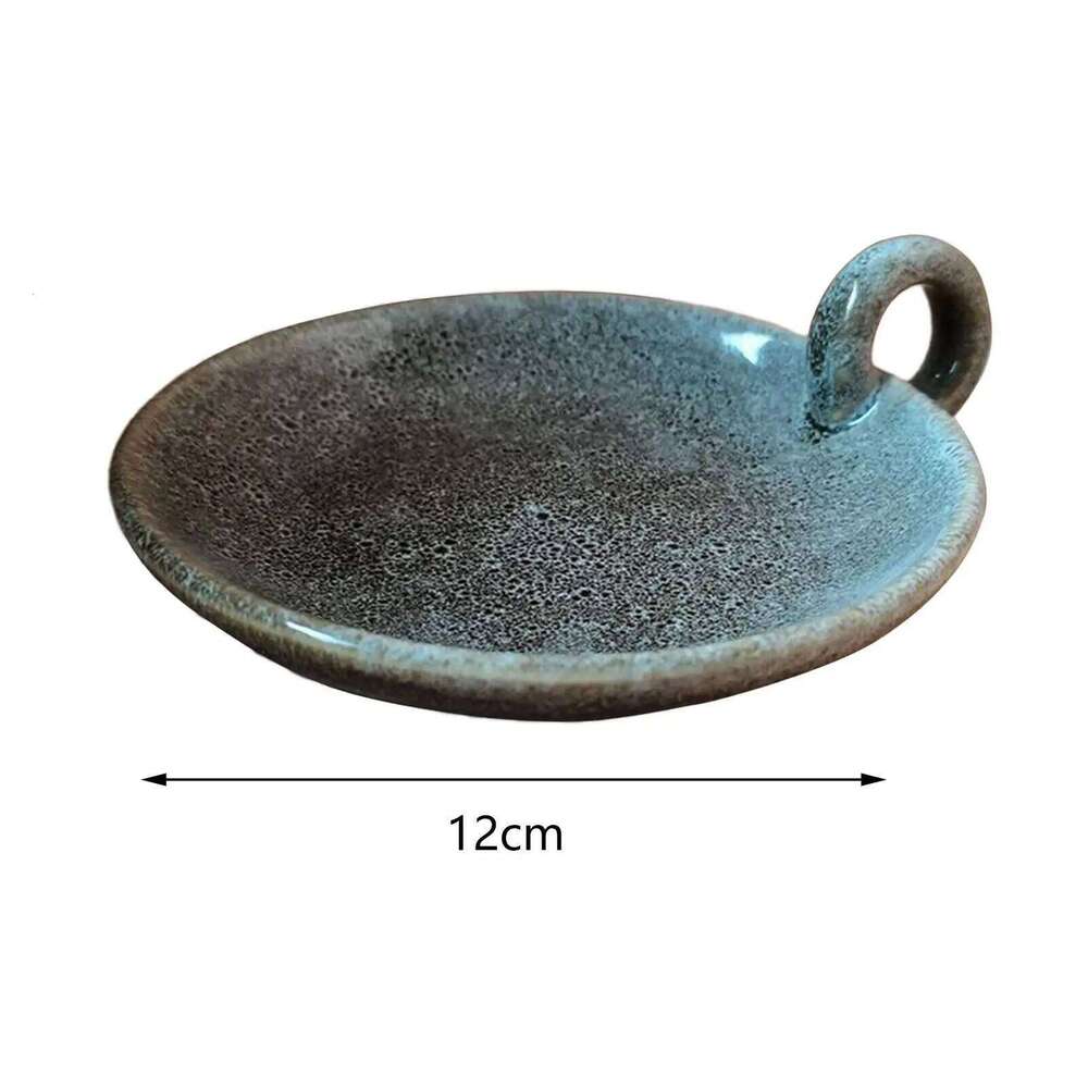 Ceramic Plate with Handle Candle Holder Candlestick Centerpiece for Christmas Party Festival Mantle Home Dining Room H260310