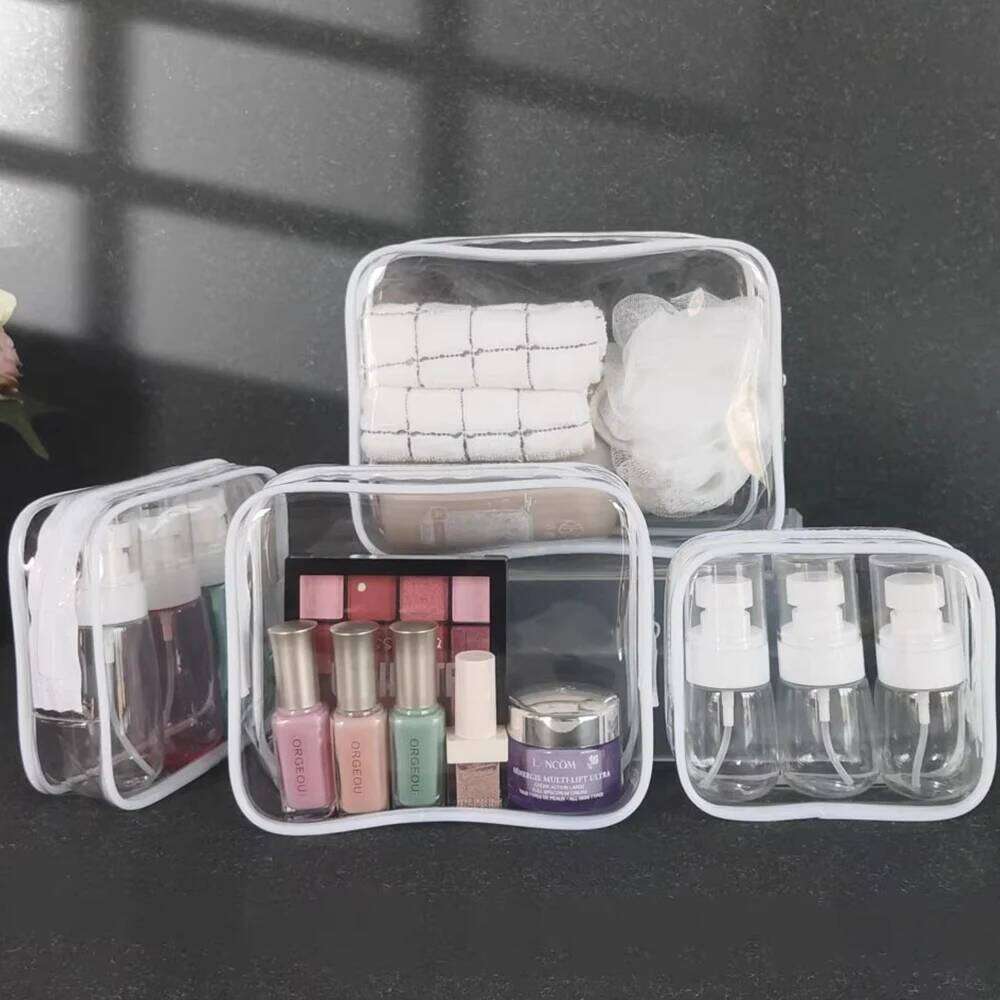 Travel Organizer Bath Toiletry Wash Storage Case White Transparent Zipper Makeup Bags Clear Pouch Women's Cosmetic Bag XJ260310