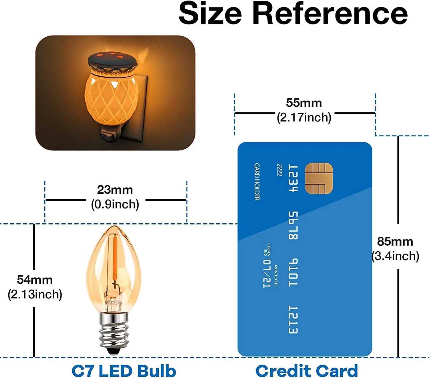 6PCS Christmas Decoration LED Light Bulbs C7 Night Lamp 05W E14 E12 2200K Amber Glass Bulb Dimmable Outdoor Vintage Soft Lights H260310