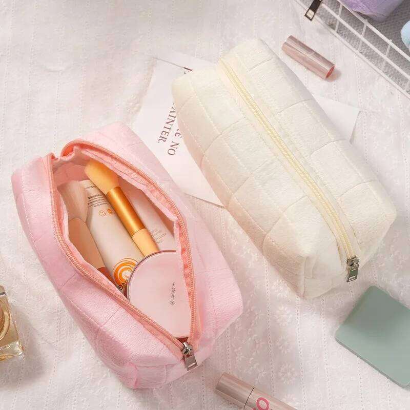 Suede Cosmetic Large Storage Bag, Travel, Business Trip, Portable High-value Makeup Pouch Organizer Bag XJ260310