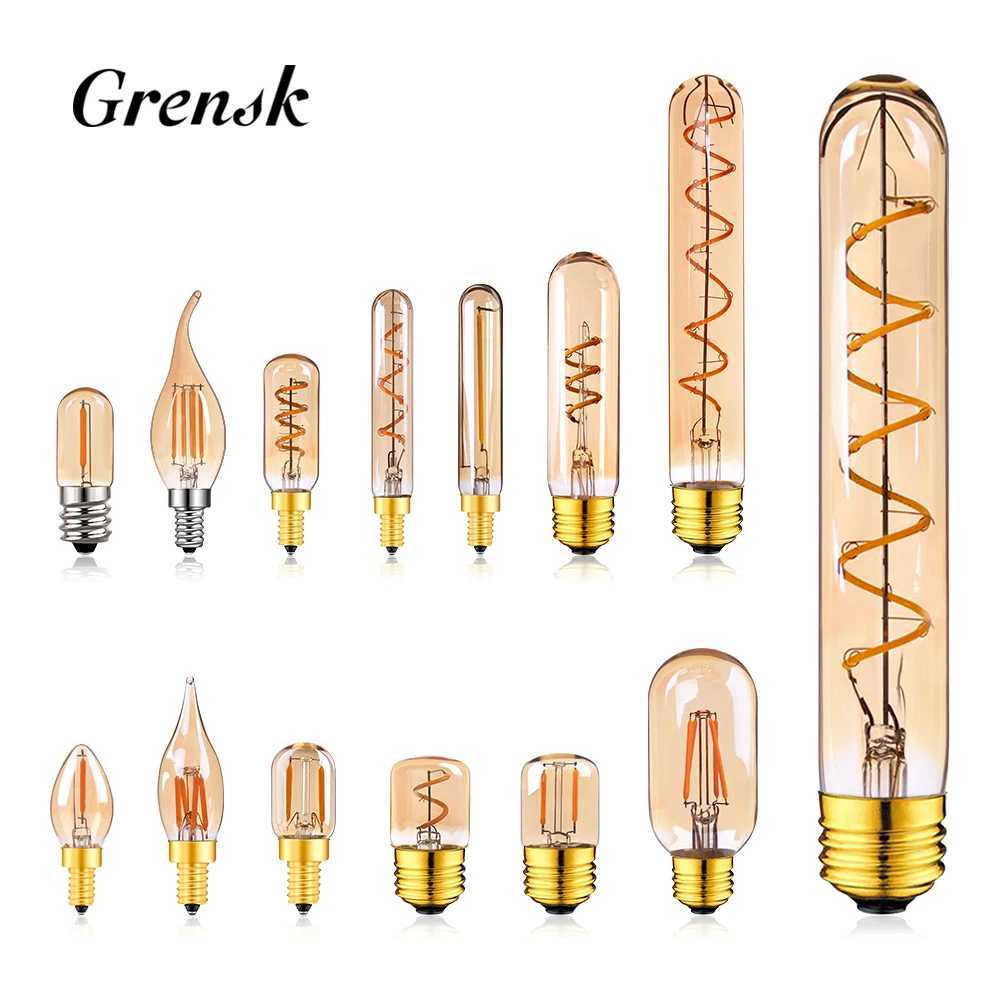 E14 E27 LED Bulb 220V Vintage Edison Filament Light Ampoule Lighting Candle Tube Lava Lamp Chandelier Replace Bulbs Home decor H260310