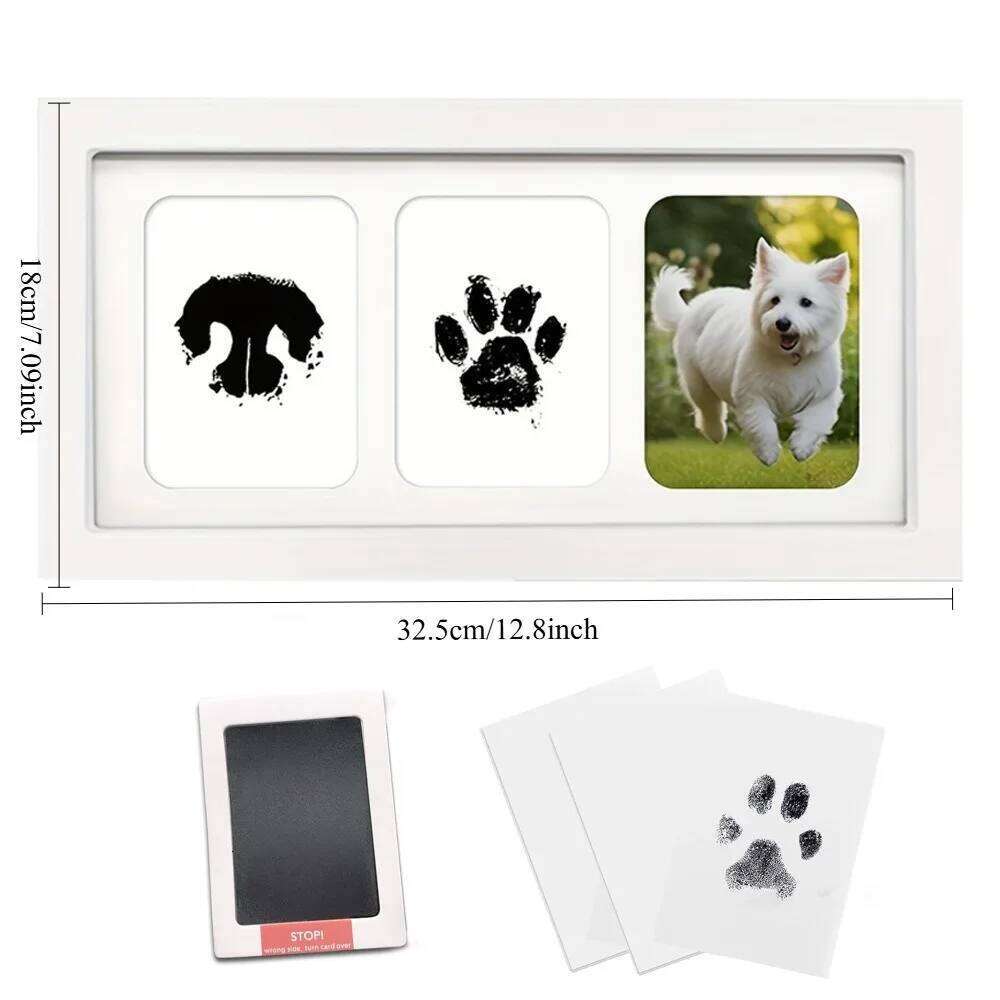 Pet Baby Growth Memorial Photo Cat Dog 100 Days Full Month First Birthday Hand Footprint Keepsake Tabletop Frame H260310 - view 6