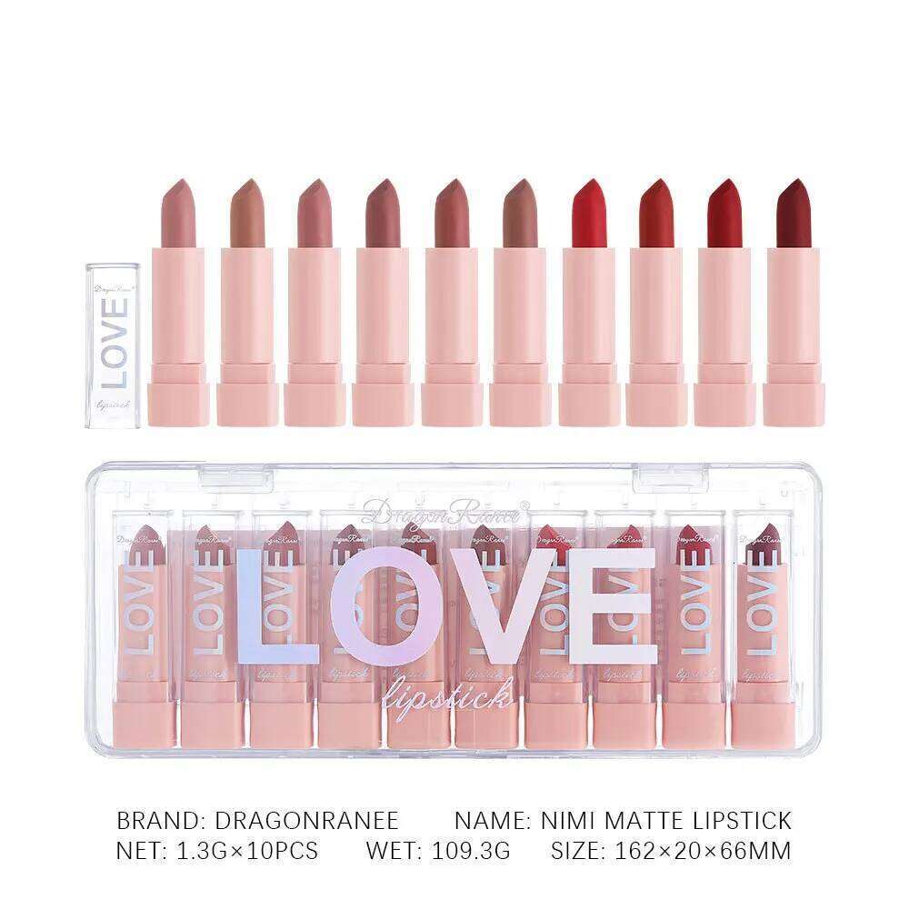 10 PCS Matte Lipstick Kit Free Shipping lip gloss Korean cosmetics LIpgloss Makeup for women Lip pencil cheap make up Beauty Z260310