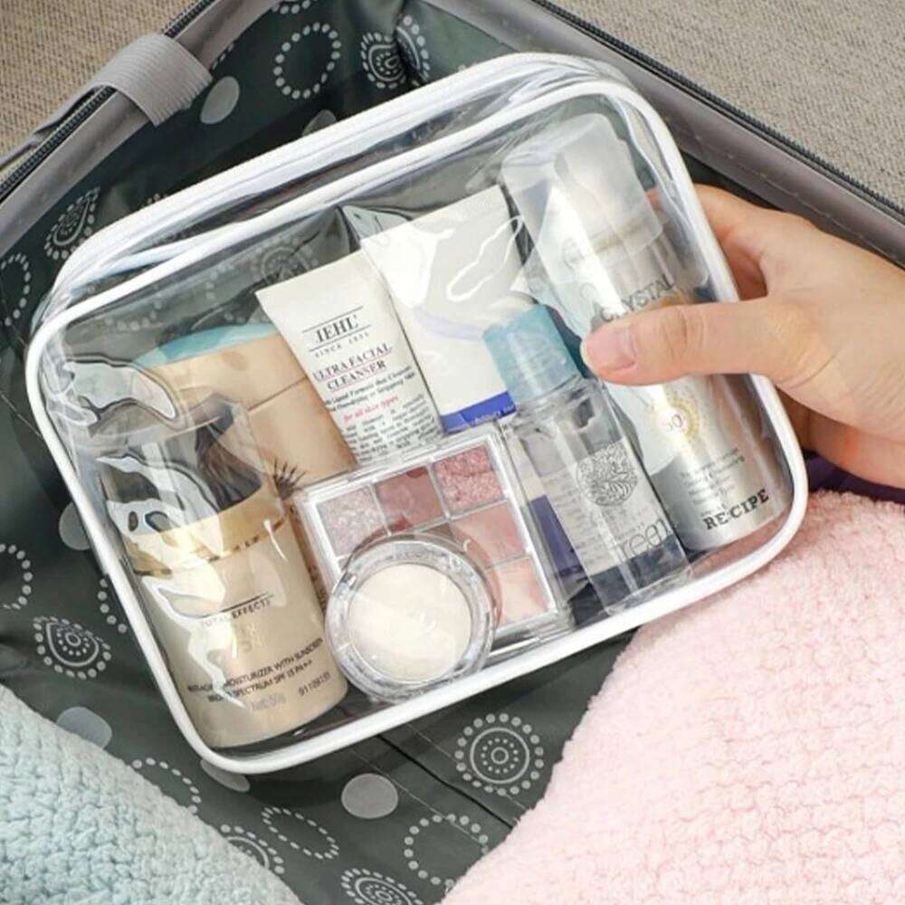 Travel Organizer Bath Toiletry Wash Storage Case White Transparent Zipper Makeup Bags Clear Pouch Women's Cosmetic Bag XJ260310