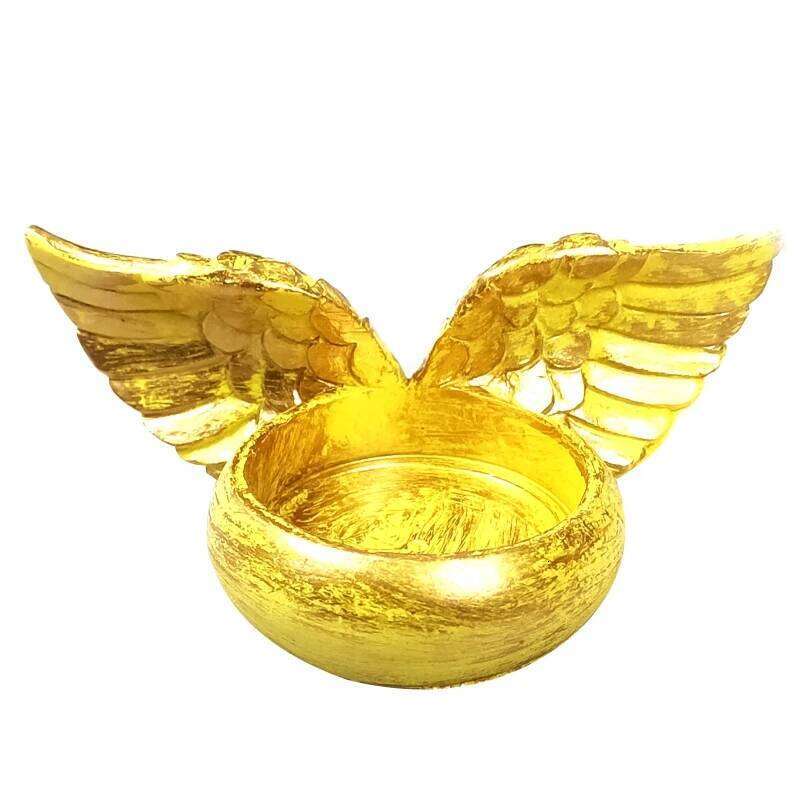 Angel Wings Candle Holder Resin Statue Decoration Prayer Candlestick for Home Wedding Christmas Church Memorial Gifts H260310