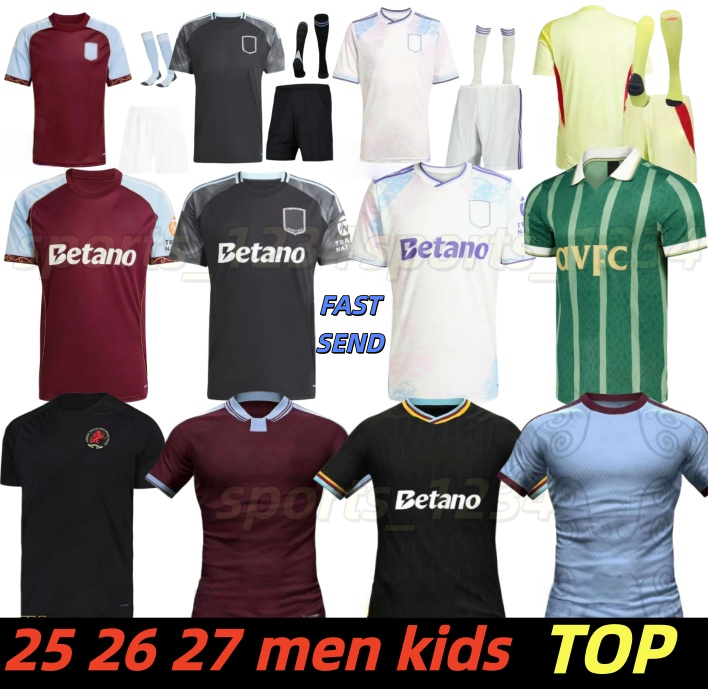 25 26 27 Soccer Jerseys WATKINS Villa 150 Year Anniversary Kits ONANA 26 27 McGINN SANCHO men kids Aston BAILEY MALEN football Shirts Special