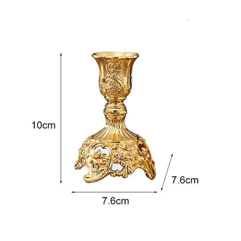 2Pcs Gold Silver Holder Europe Wedding Candle Stand God Candlesticks Metal Antiques Table Home Decoration H260310