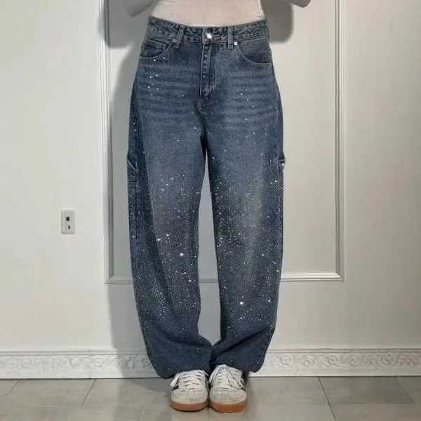 Jeans Straight Pants Women Denims High Waist Washed Pockets Female Vintage Ankle Length Trousers Streetwear 2026 M260310